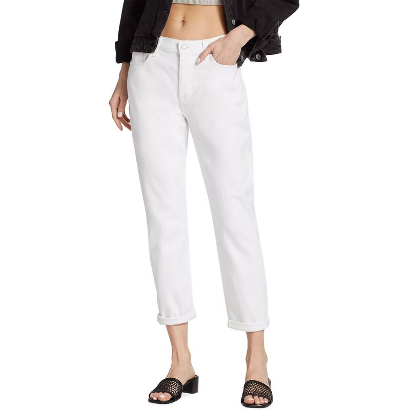 7 For All Mankind Womens Broken Twill Josefina Boyfriend Jeans 24 White - Nwt